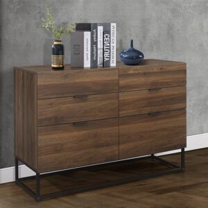 Huston Wooden Chest Of 6 Drawers In Walnut