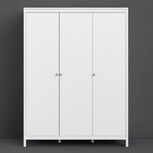 Macron Wooden Wardrobe With 3 Doors In White