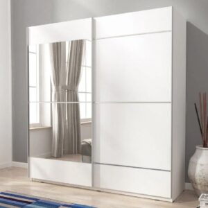 Melrose 150cm II Wooden Wardrobe With 2 Sliding Doors In Matt White