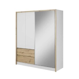 Sedona 184cm Woooden Wardrobe With 2 Sliding Doors In Artisan Oak