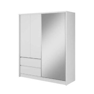 Sedona 184cm Woooden Wardrobe With 2 Sliding Doors In Matt White