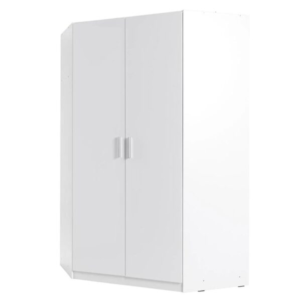 Swift High Gloss Corner Wardrobe With 2 Doors In White