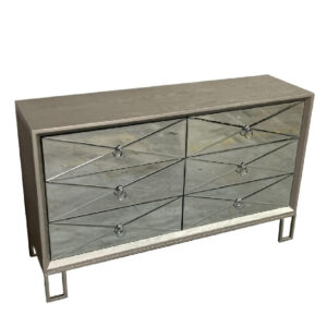 Diama Metal Chest Of 6 Drawers In Champagne