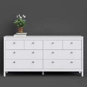 Macron Wooden Chest Of 8 Drawers In White