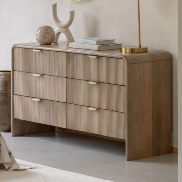 Coimbra Wooden Chest Of 6 Drawers In Natural