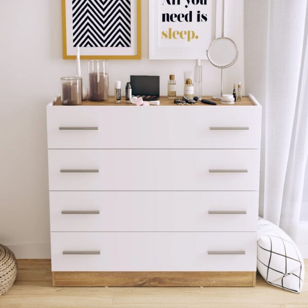 Deptford Wooden Chest Of 4 Drawers In Matt White