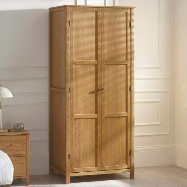 Calliope Wooden Wardrobe With 2 Doors In Oak