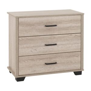 Oxnard Wooden Chest Of 3 Drawers In Light Oak