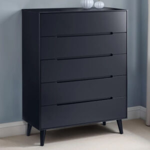 Abrina Wooden Chest Of 5 Drawers - Anthracite