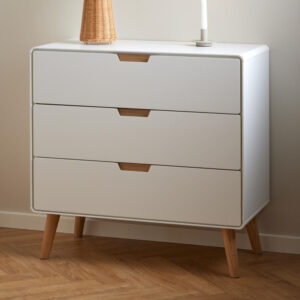 Lincoln Wooden Chest Of 3 Drawers In White And Oak