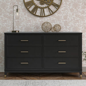 Wantagh Wooden Chest Of 6 Drawers In Black